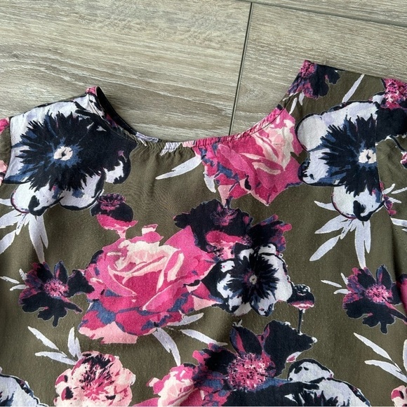 Vila Floral Print Peplum Hem Babydoll Blouse - Picture 5 of 11